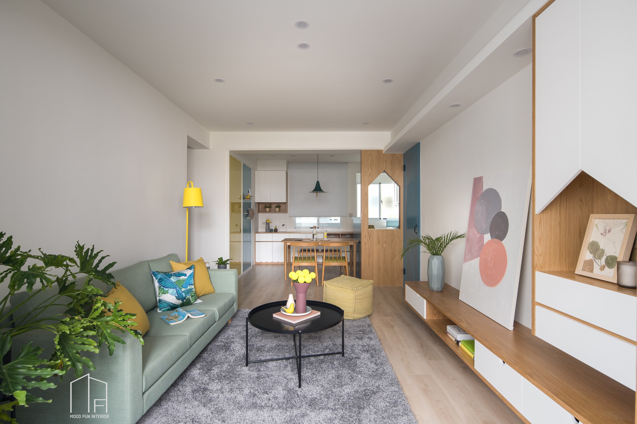 穆丰空间设计 | 88㎡北欧老屋翻新，色彩缤纷安全舒适-9