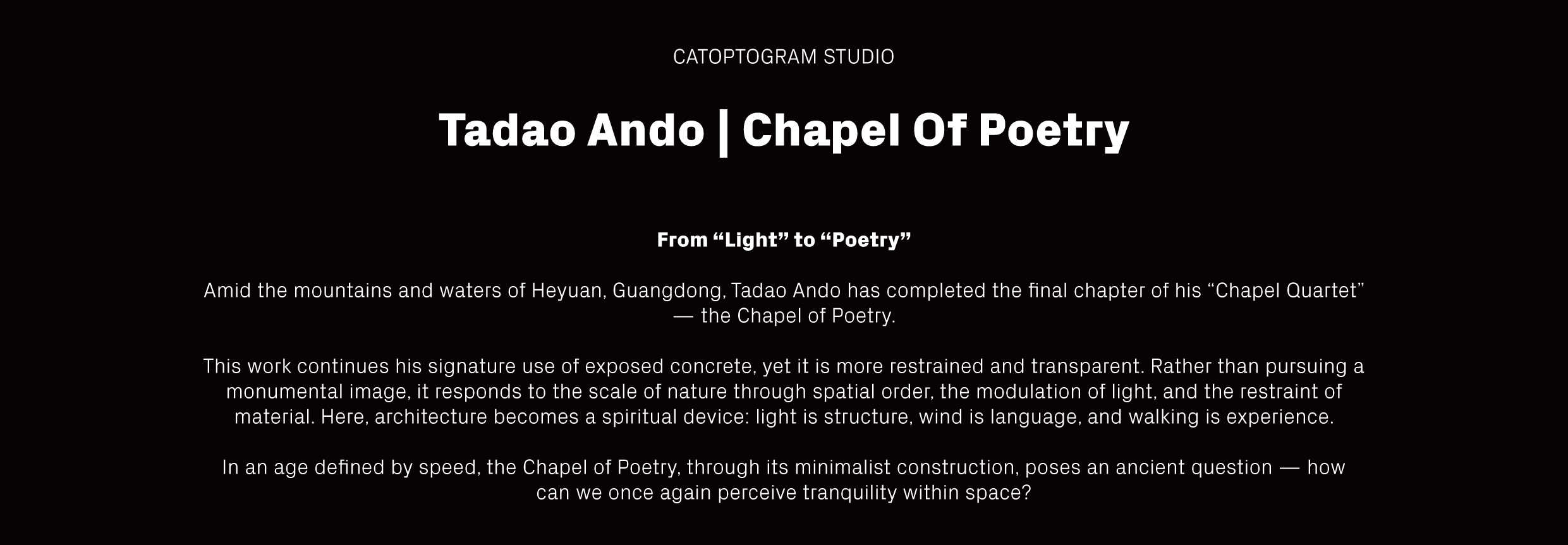 诗歌小教堂丨Tadao Ando（安藤忠雄）-0