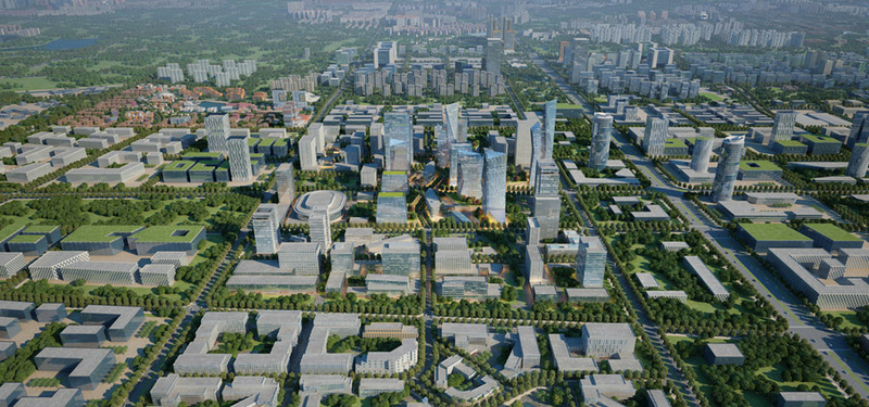 城市中央商务区设计案例效果图2-9