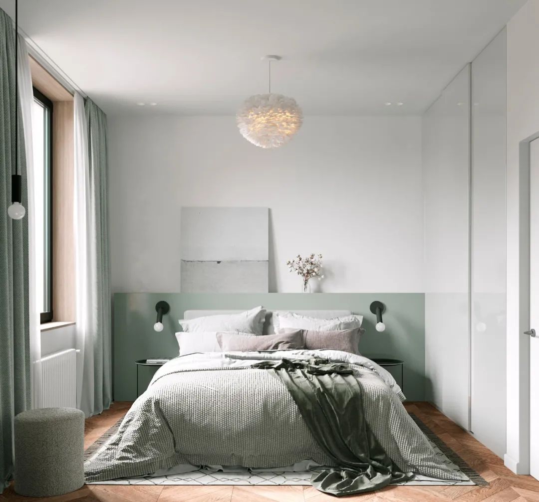 莫斯科 54㎡少女心公寓，LDK 一体化，清新绿++ 原木打造舒适空间-25
