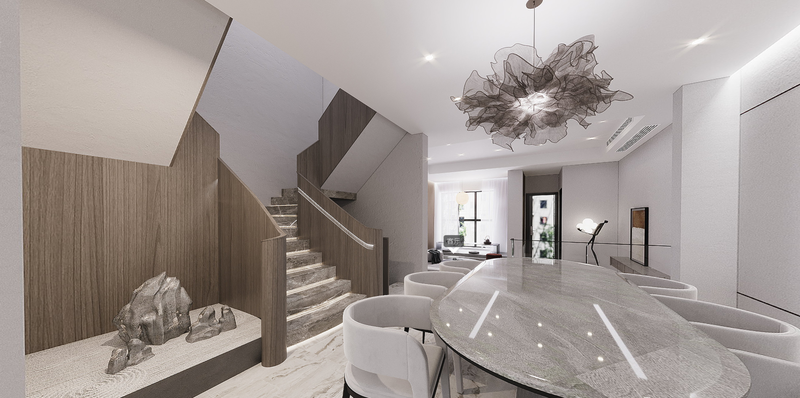 现代极简原木风白色基底温馨空间设计-9