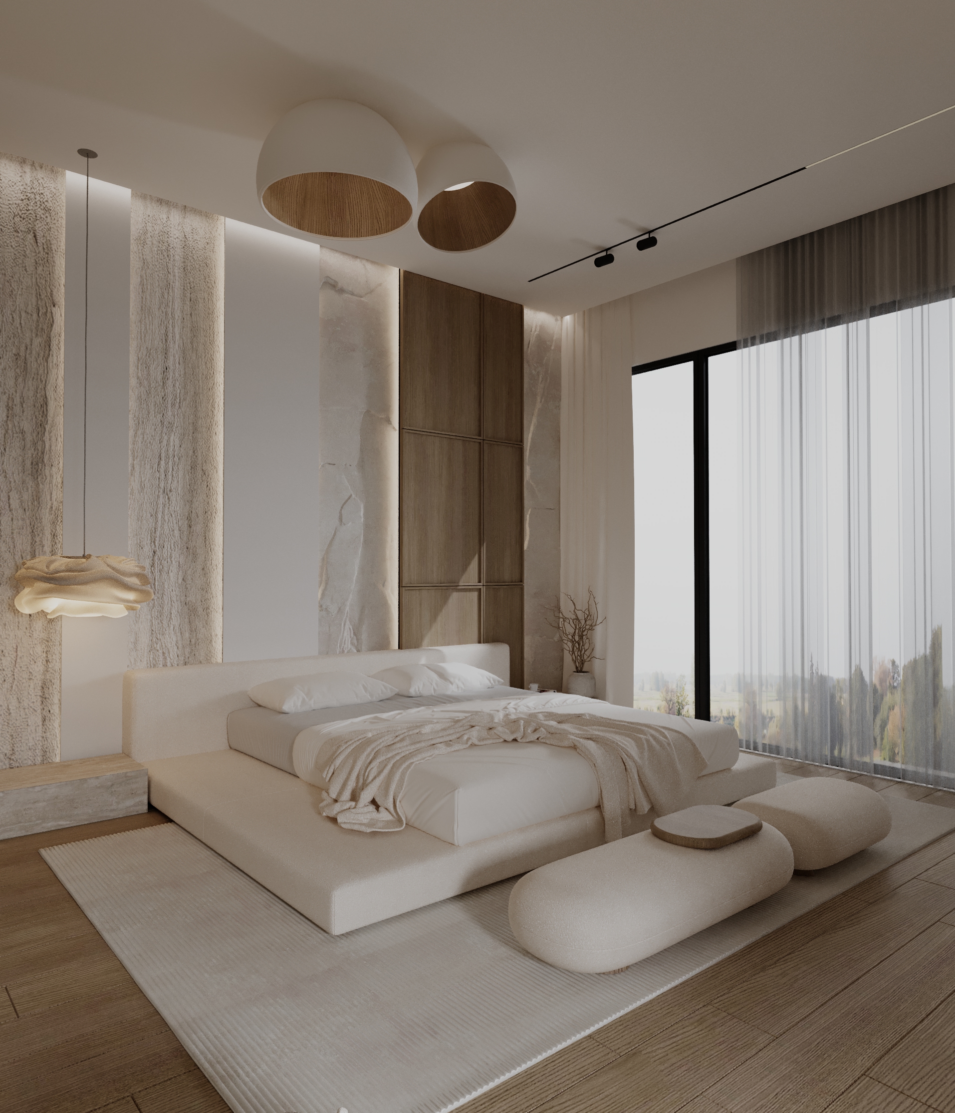 日式斯堪的纳维亚简约风格卧室丨EgyptCairo-5