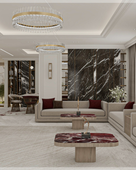 Neoclassical Luxurious Reception Hall + Dining Room