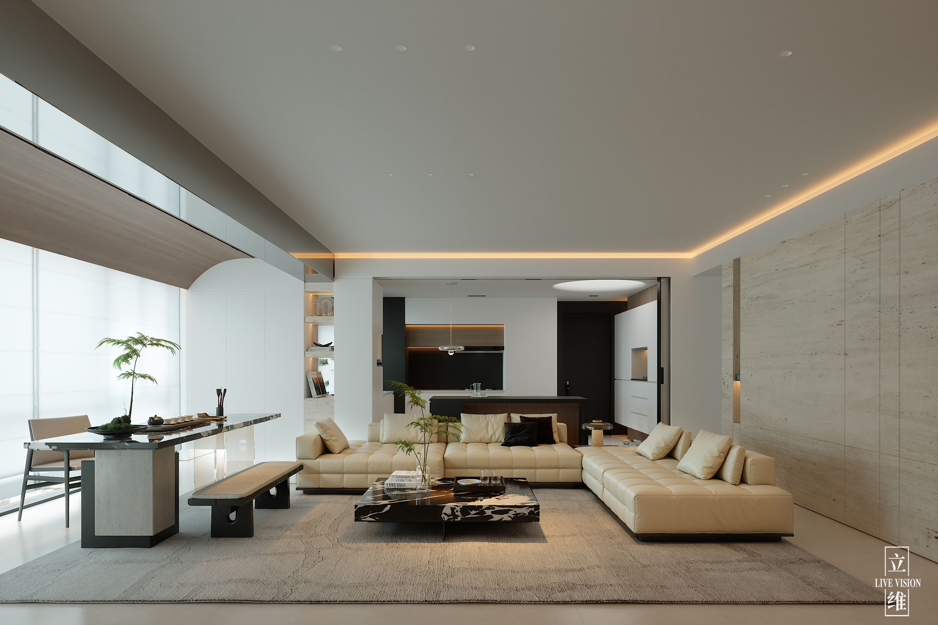 海景云翡·现代意式极简客餐厅丨中国汕头丨沐辰设计-6