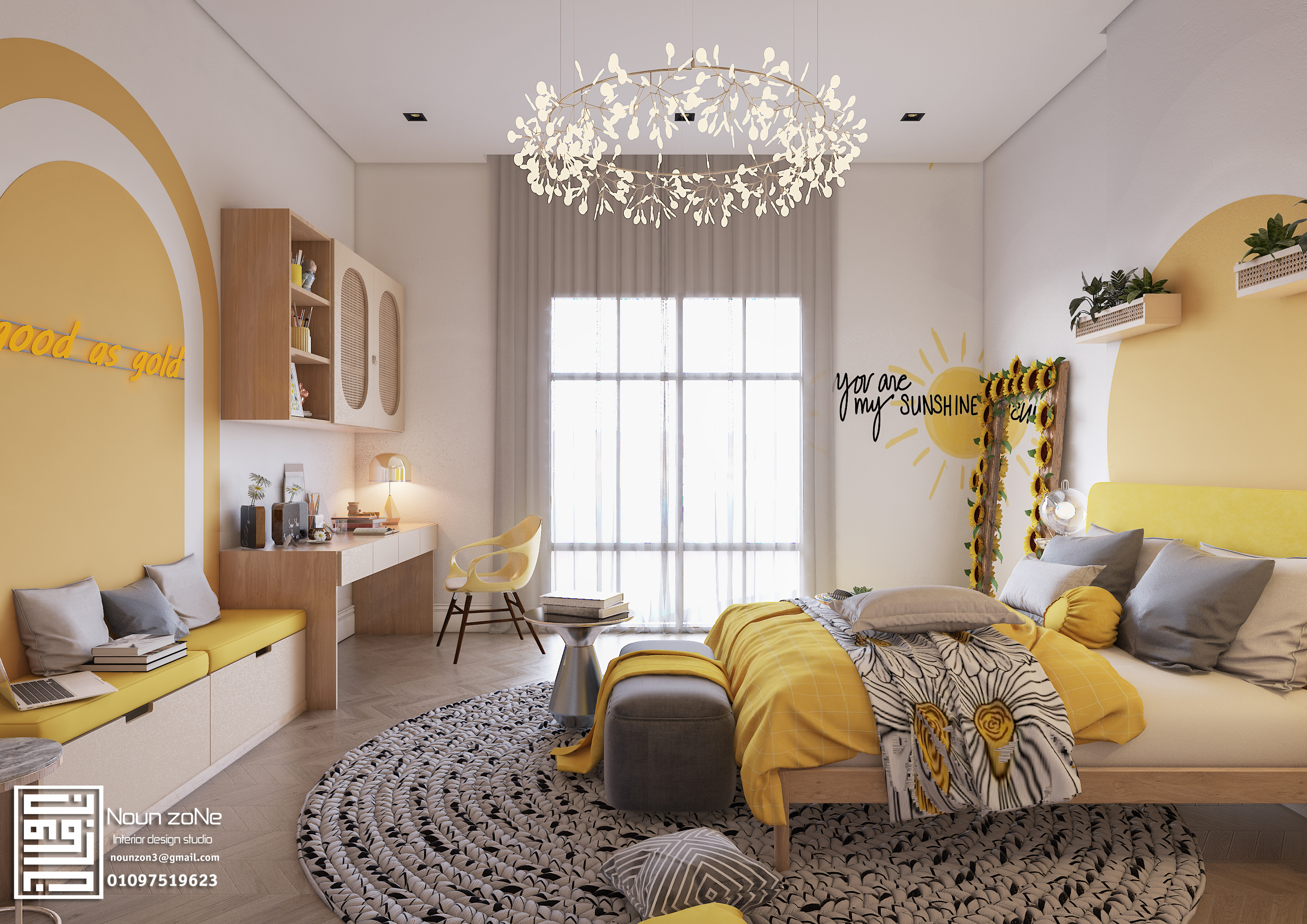 向日葵卧室设计丨"Noun zone" Interior design studio-6