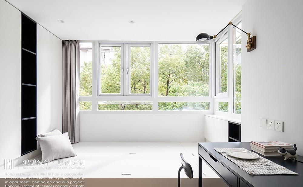 鸿鹄设计上海平层 | 多功能榻榻米书房++ 阳台,美观实用-0