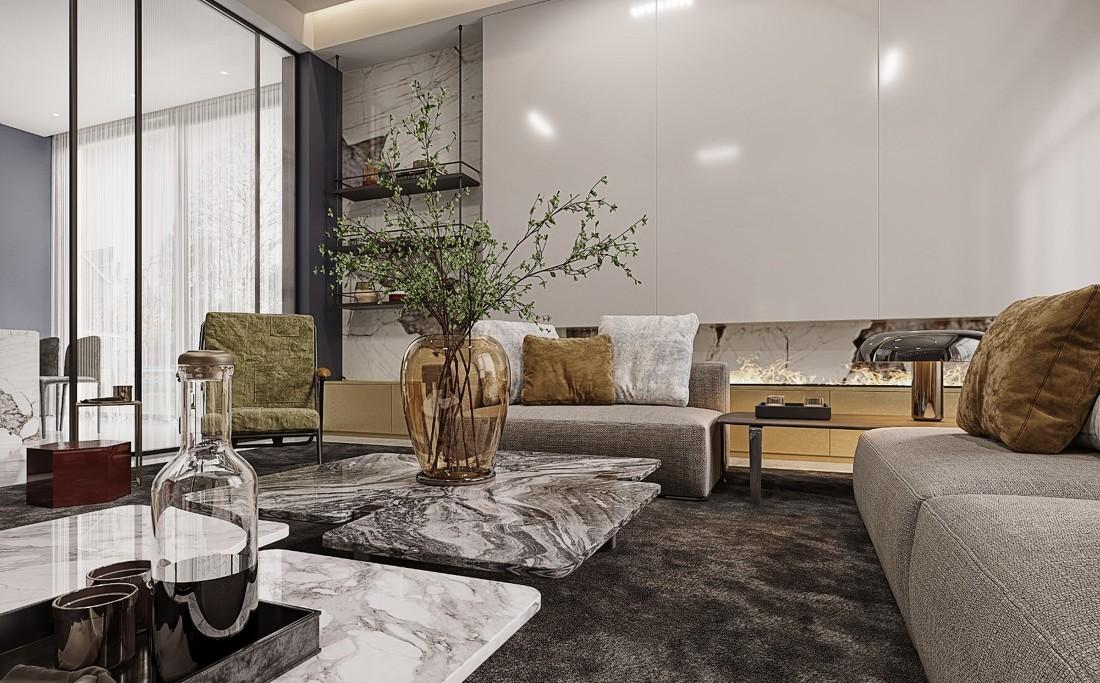 
490㎡现代轻奢，空气中零星点点的抹茶香 -3