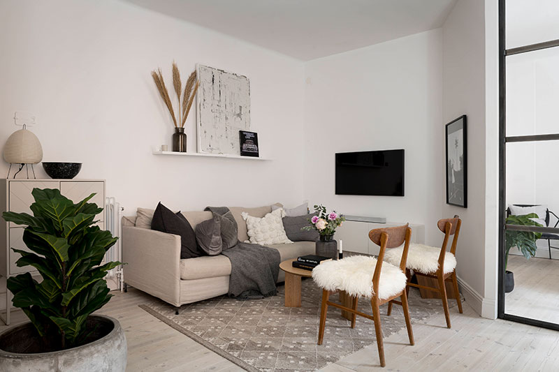 斯德哥尔摩 49 平米黑白木元素公寓-12