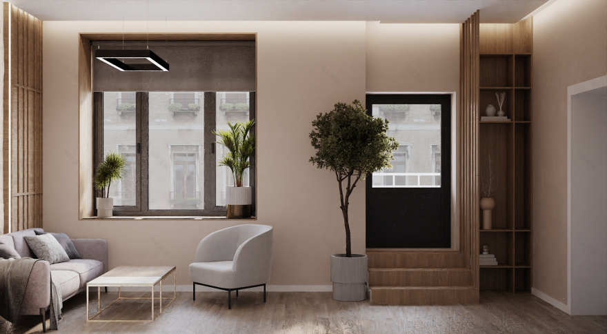 政府机构设计项目(办公室空间室内设计与3D可视化)-46