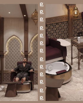 Luxury Men’s Hair Salon – VIP Rooms & Nail Care Area