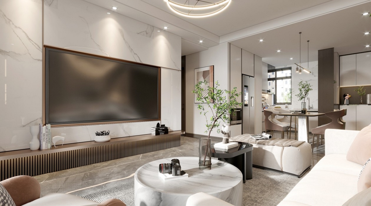 现代轻奢风格客餐厅-2