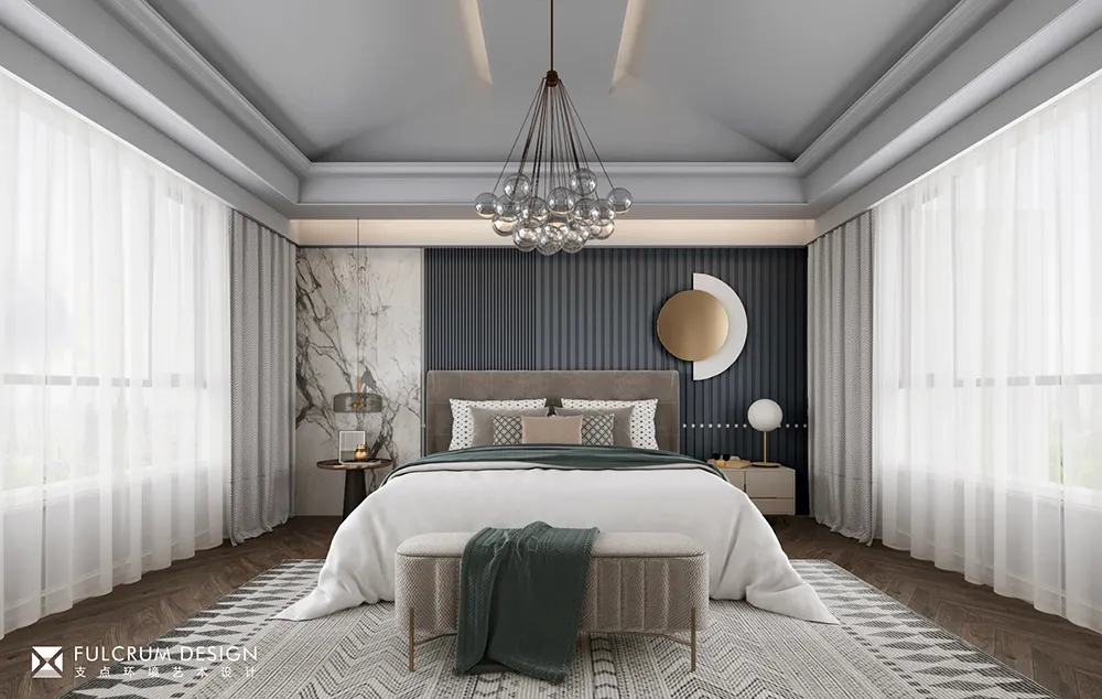 现代简约与美式风情的家居设计丨支点环境艺术设计-102