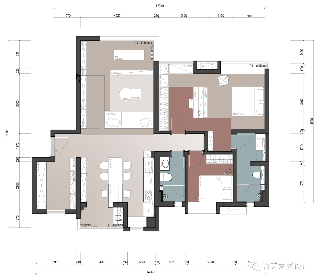 113㎡轻复古原木家居空间设计丨中国广州丨简美设计-8