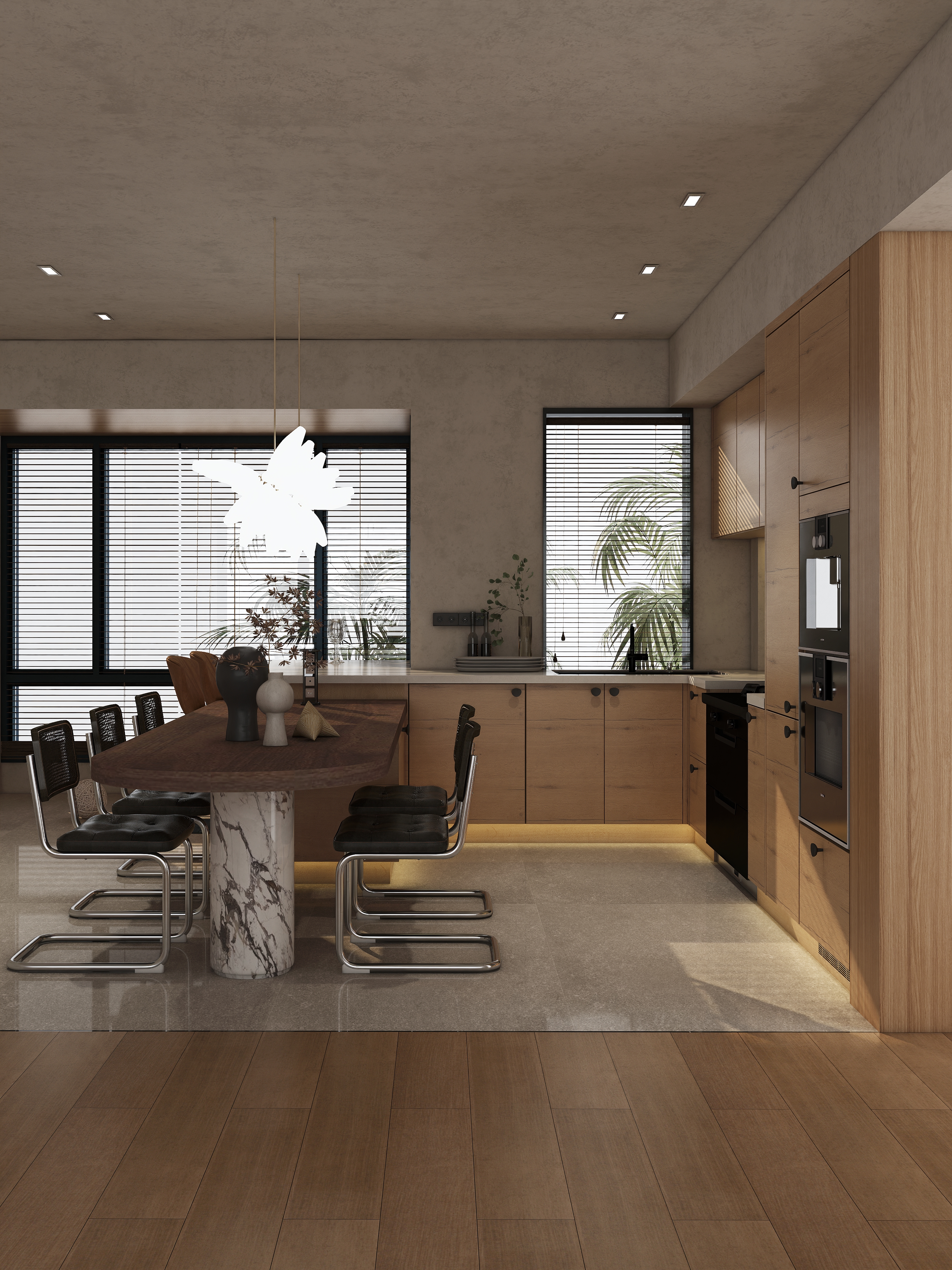 【室内设计】中古风格的餐厨空间一组-6