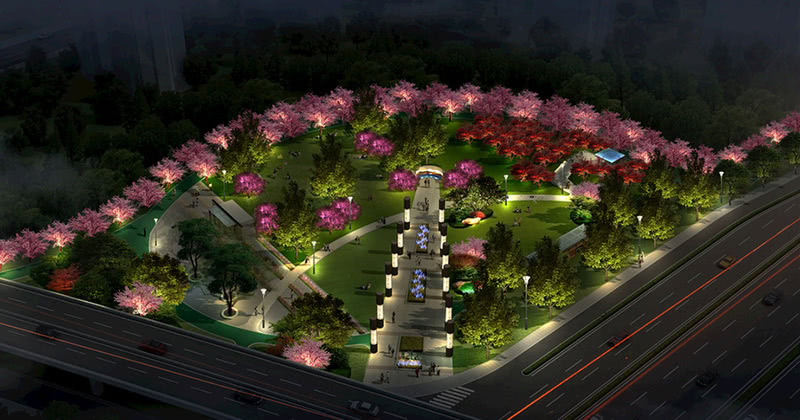 公园夜游景区夜景灯光设计案例效果图-15