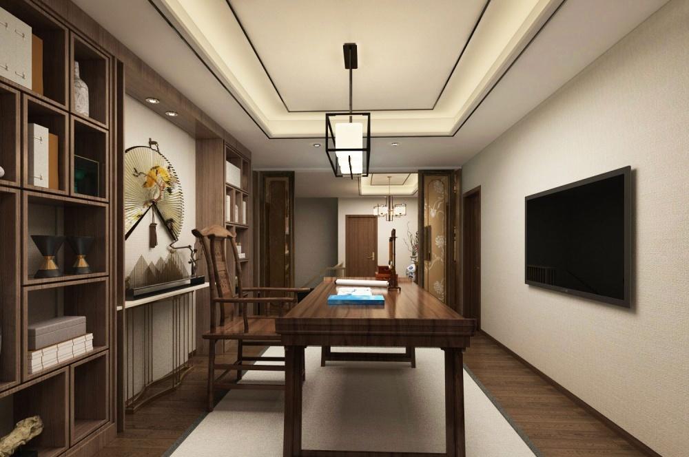 盛高山鼎260㎡新中式别墅装修效果图-10