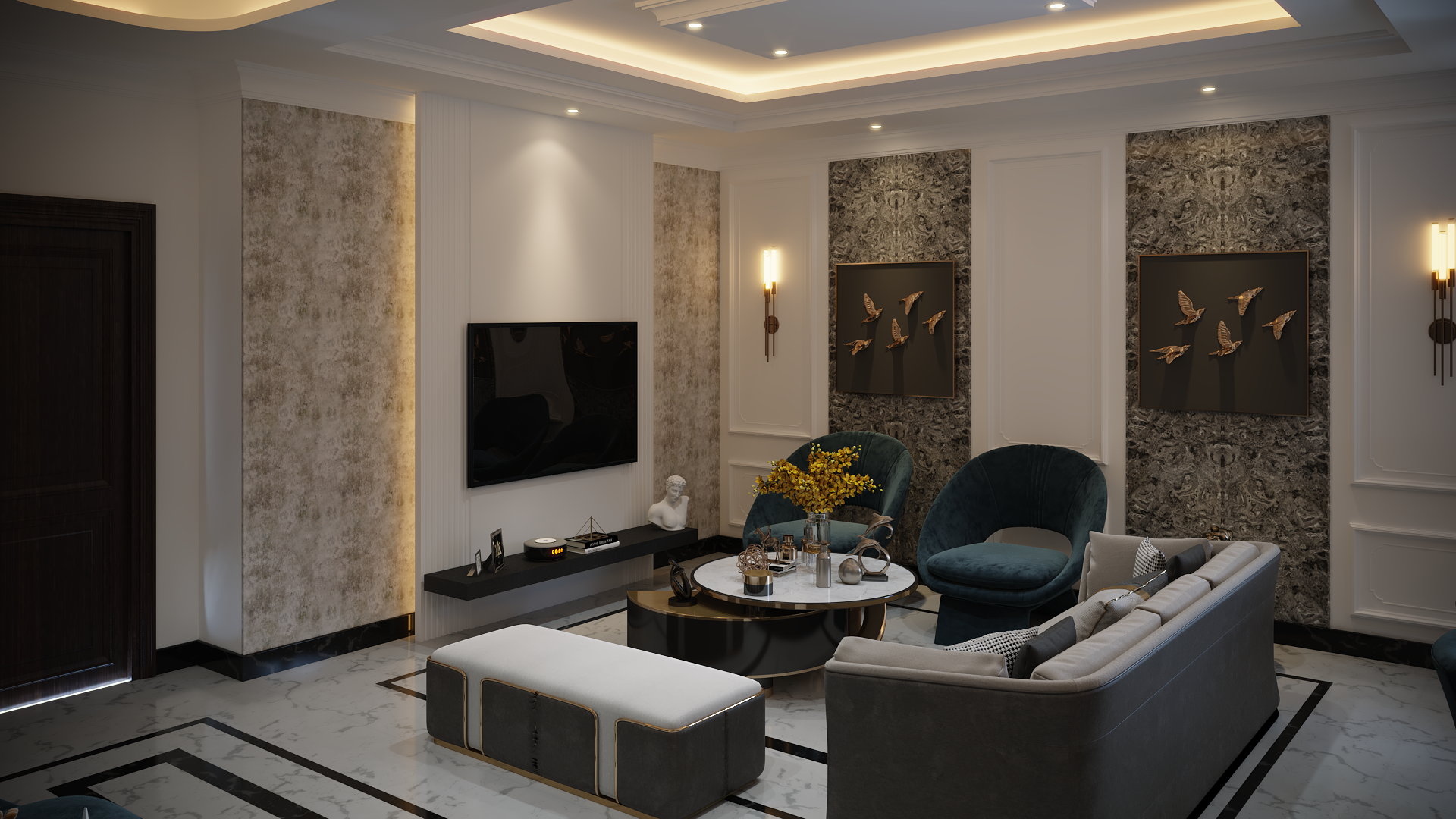 Interior design for a villa in Sheikh Zayed City 2022-3