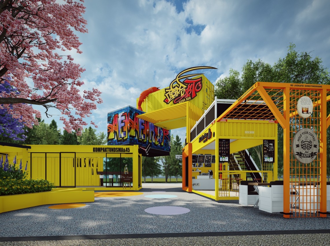 集装箱商业建筑SU模型-5