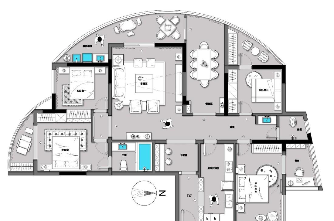 玺园美宅主卧室夫人卧室平面优化方案-0