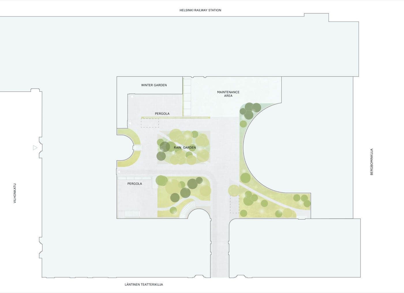 Scandic Grand Central Helsinki Courtyard | 绿色秘境酒店庭院设计-28