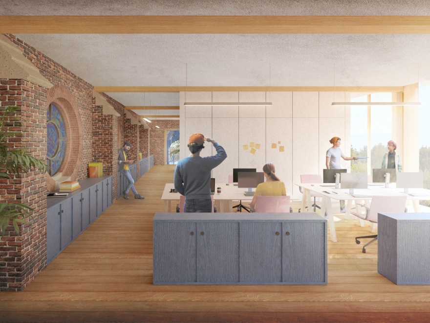 前教堂改造为兼具社区功能的办公楼丨比利时丨OFFICEU architects for urbanity-8