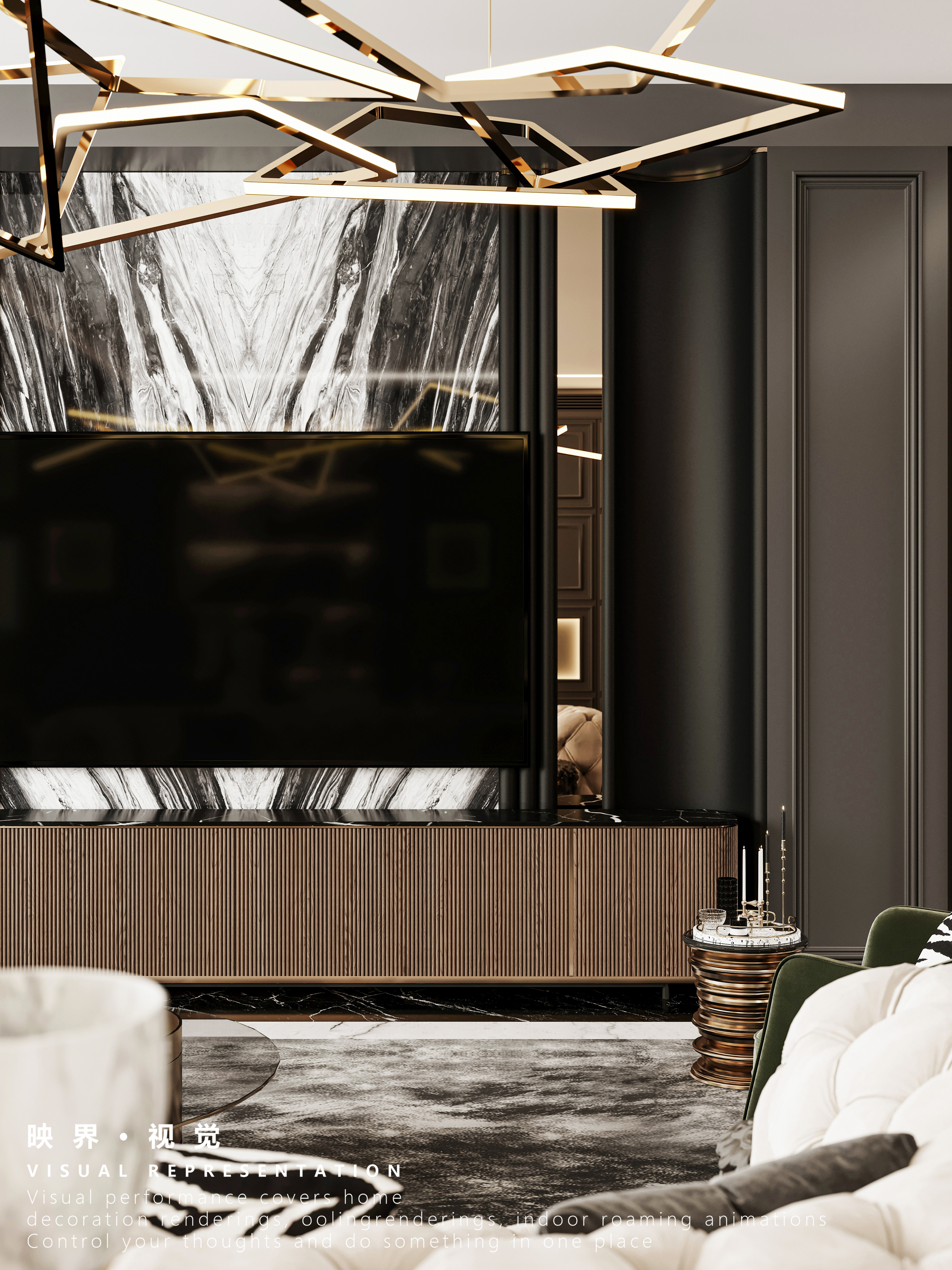 暗黑法式轻奢室内设计-14