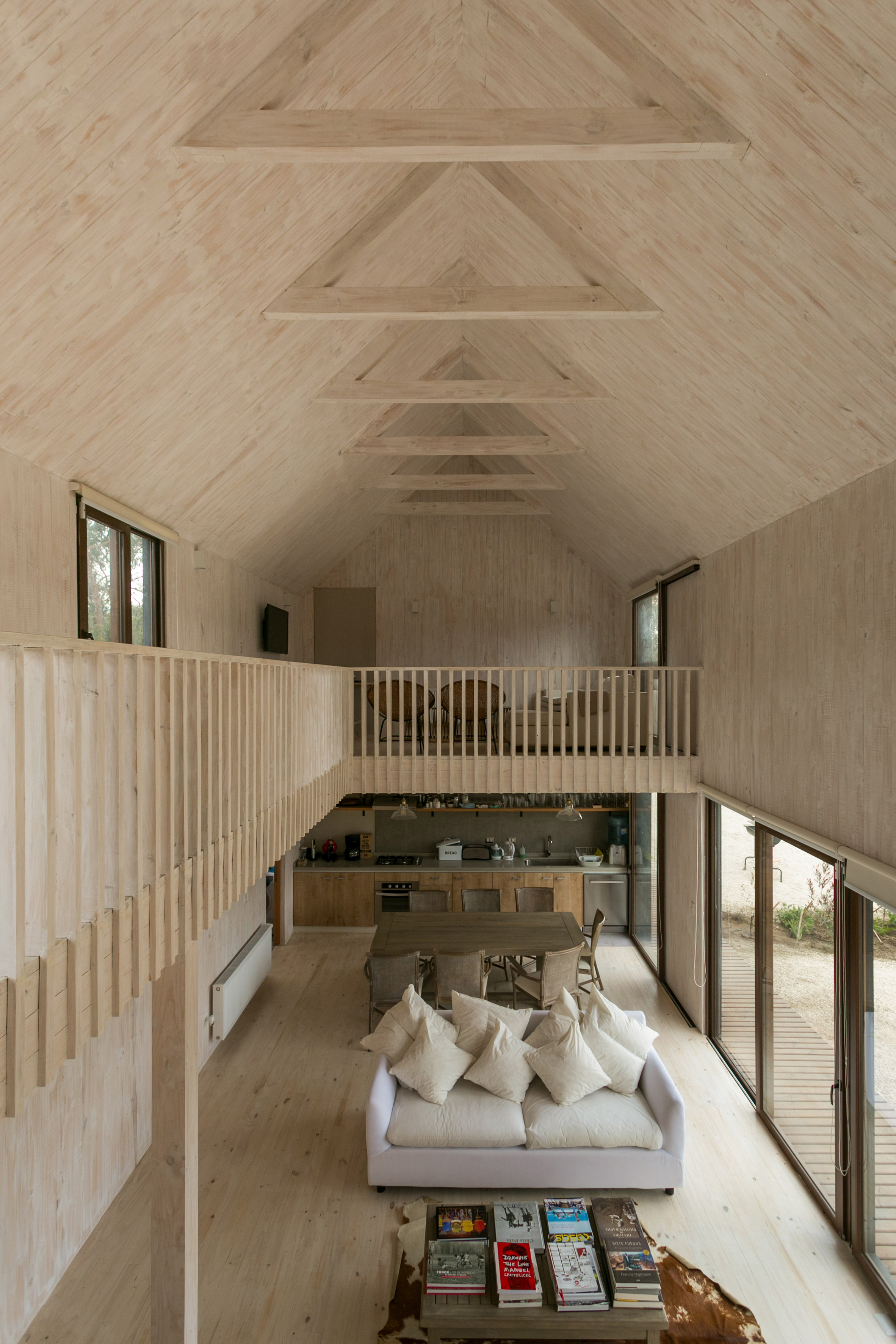 Alejandro Soffia slots two homes inside one long black building in Chile-6