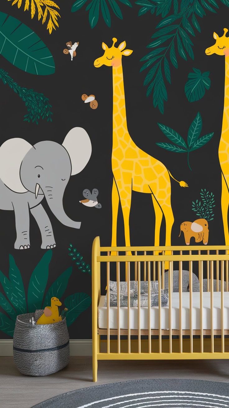 10种黄灰配色梦幻婴儿房设计方案-59