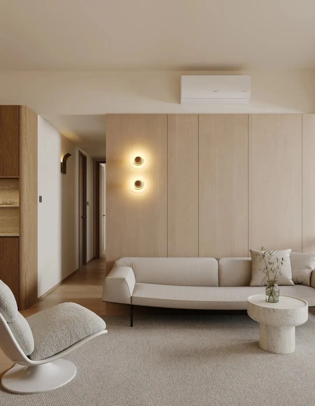 Color/松弛感｜香港760呎奶油色空间升级改造-11