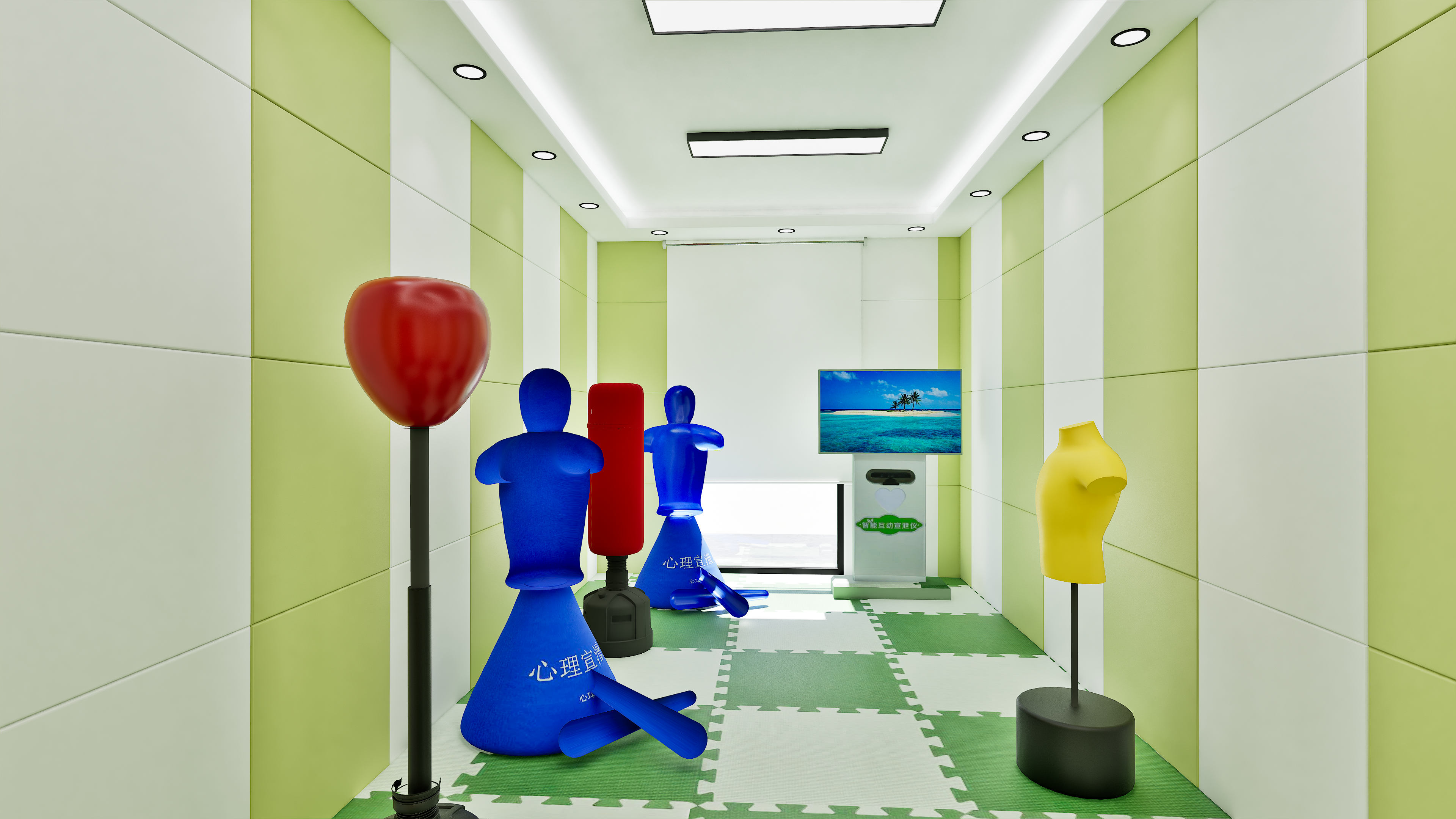 学校心理咨询室文化墙设计｜走廊 + 沙盘室 + 宣泄室-14