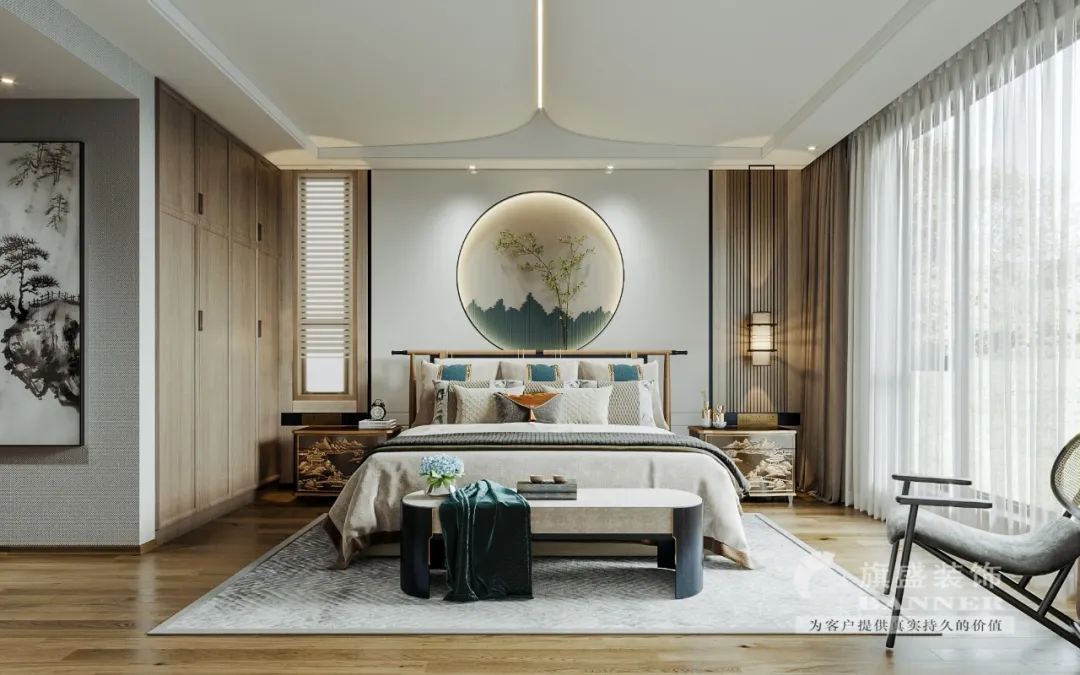 白桦林小区新中式风格平层设计丨旗盛-28