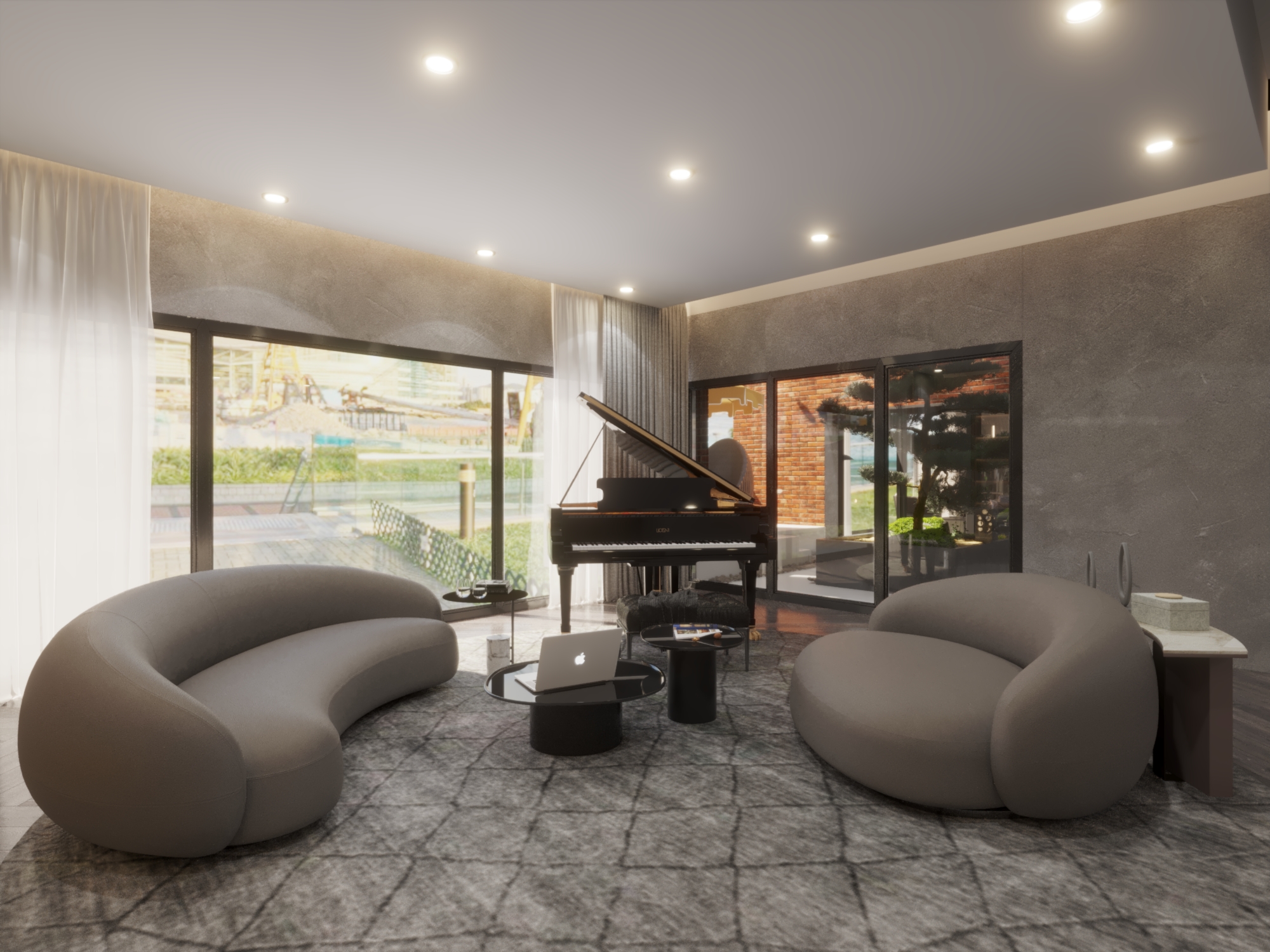 Villa Modern Reception and Living and Kitchen-8