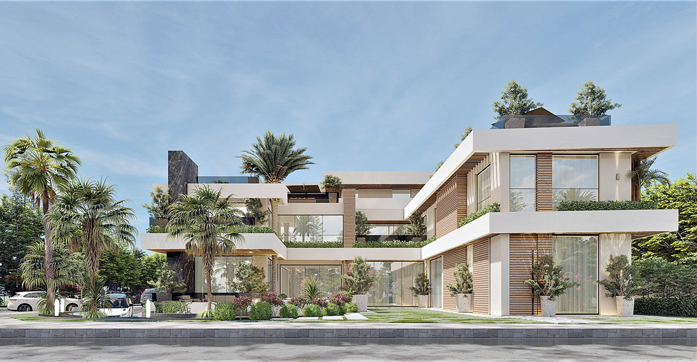 Anastasiya Gushchina丨别墅建筑丨Exterior & Landscape Design For K.A.R ,Abu Dhabi,UAE.-1