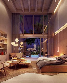 半层复式阁楼(注:Loft in half 并不是常规固定表达,这种表述结合语境推测可能是指有一半空间类似复式结构的阁楼,此翻译仅供参考,可能需结合更具体语境来确定更精准含义) 丨美国