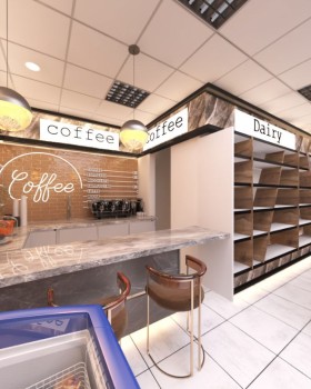 modern coffee shop & super market design in hurghada