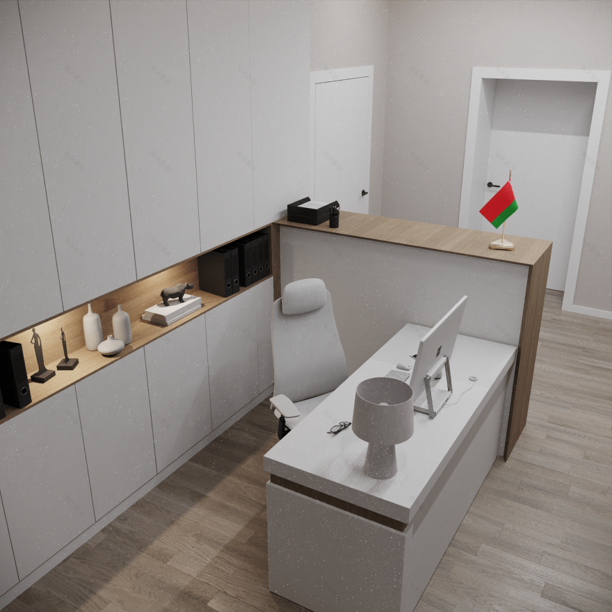 政府机构设计项目(办公室空间室内设计与3D可视化)-38