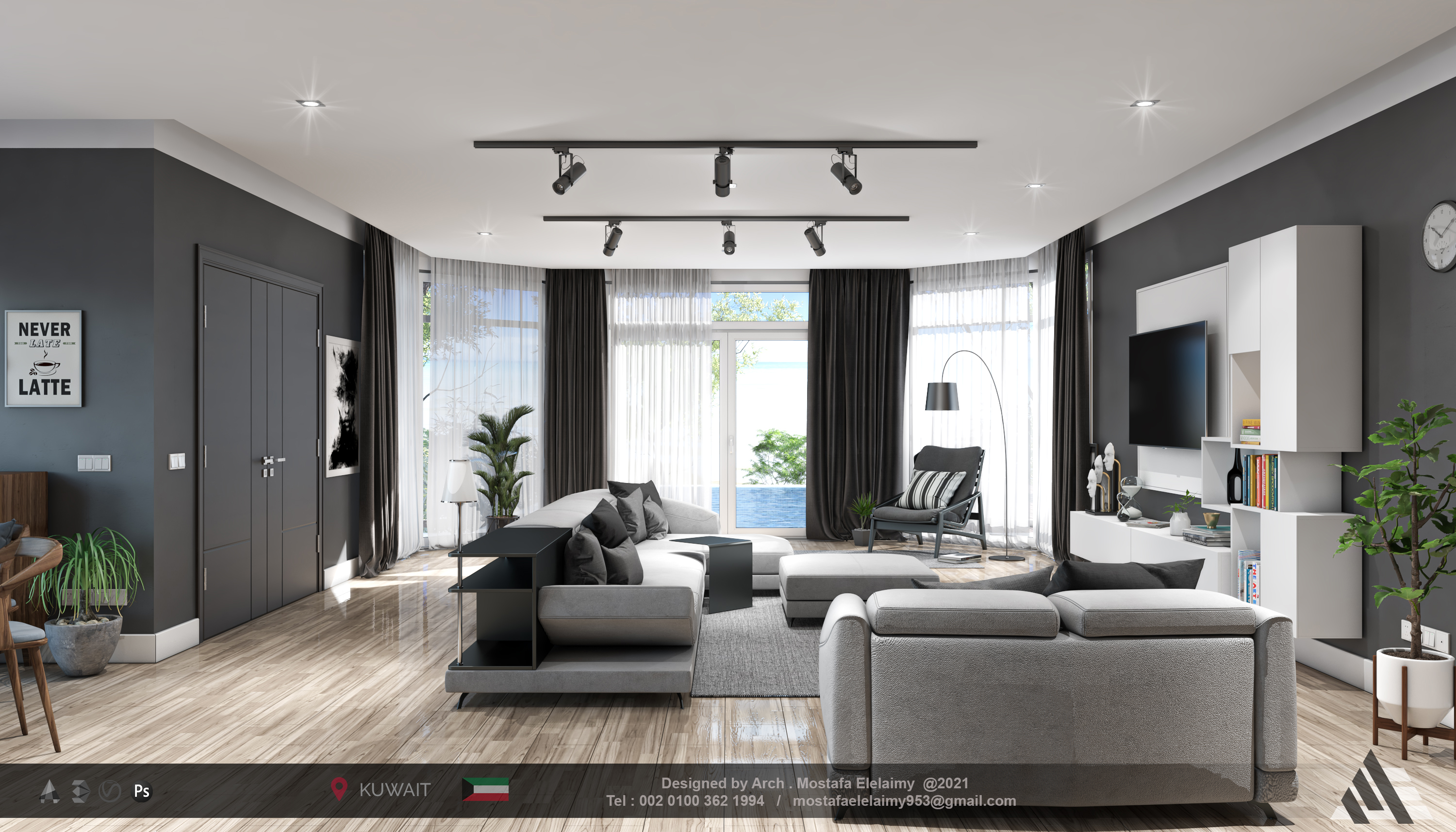 现代客厅科威特 02丨Arch. MOSTAFA ELELAIMY-7