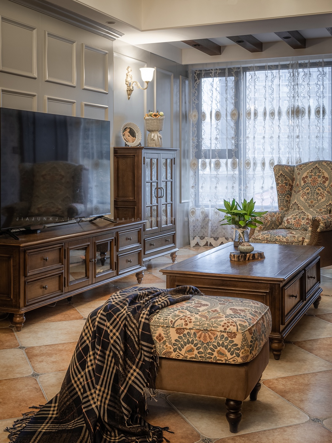 143㎡美式田园复古风设计丨家骏空间设计-17