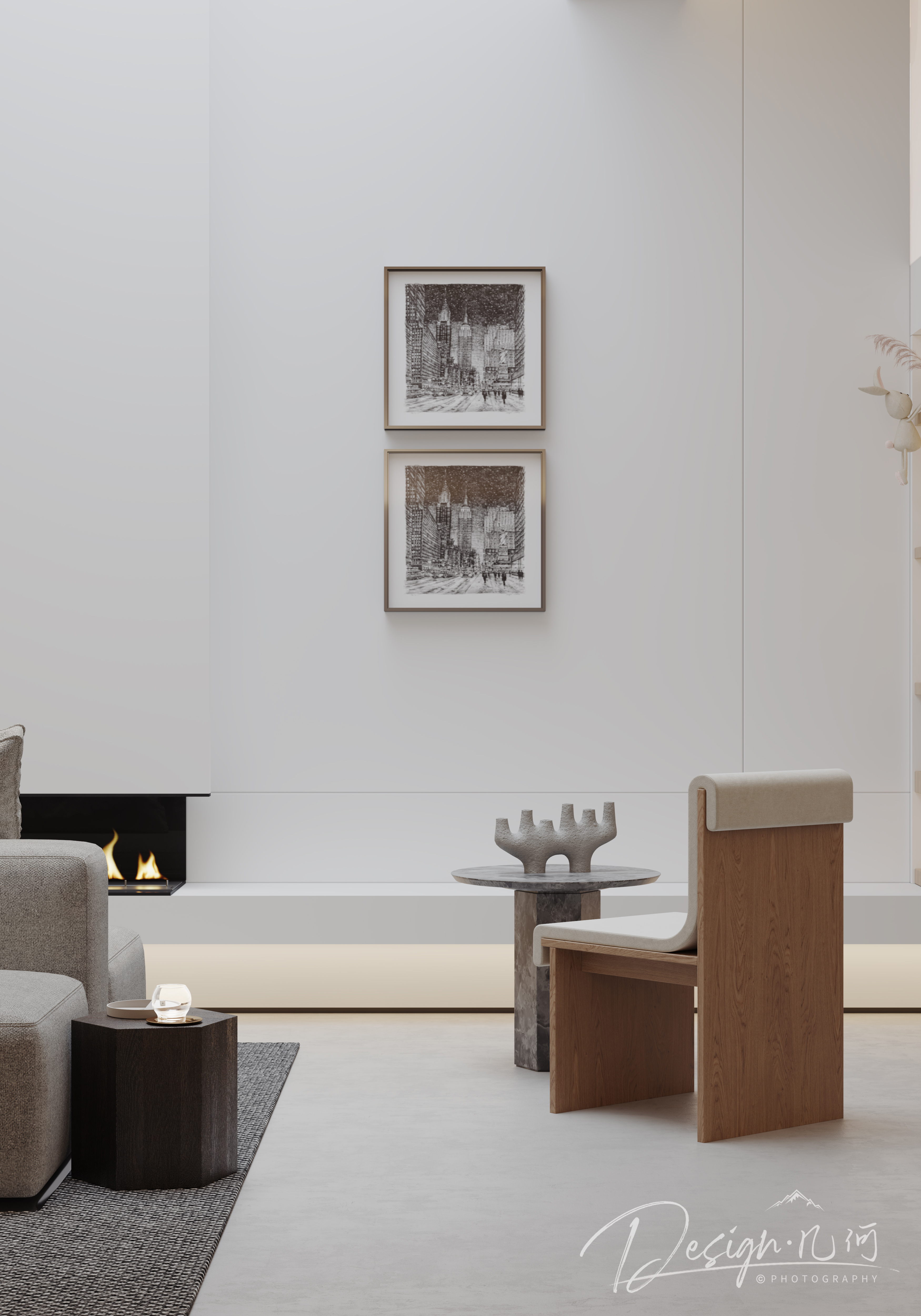 几何空间视觉表现 | 国建翠园现代客餐厅-19