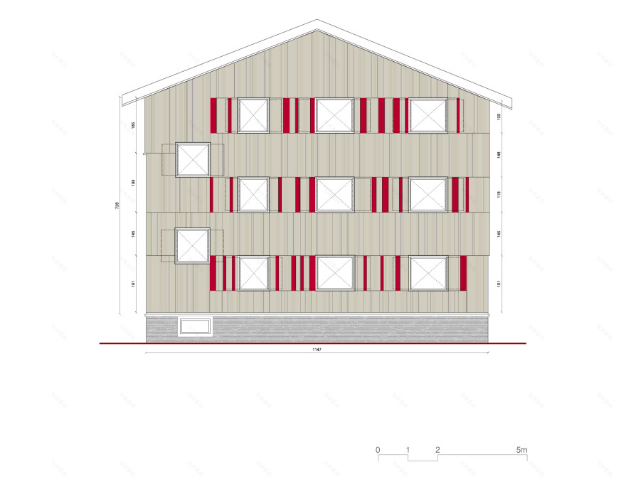 意大利"红窗"公寓,独特木构造室内空间-32