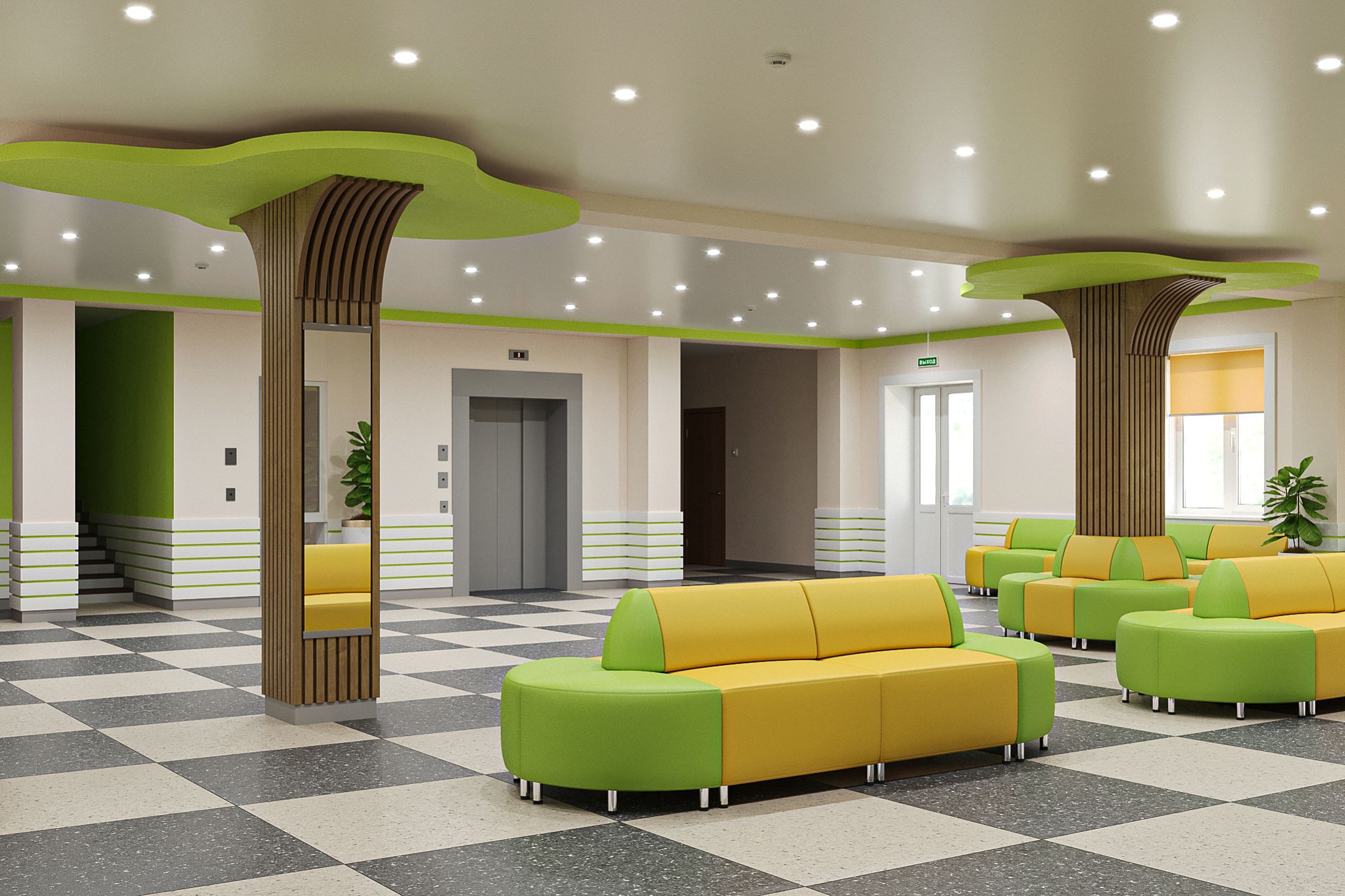 Дизайн-проект фойе детского корпуса санатория-3