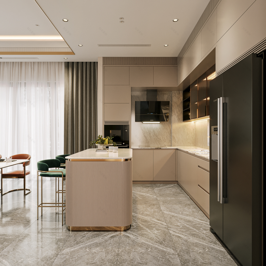 VILLA D · COSTAL CITY 客厅厨房设计丨越南海防丨Quan Xuan-21