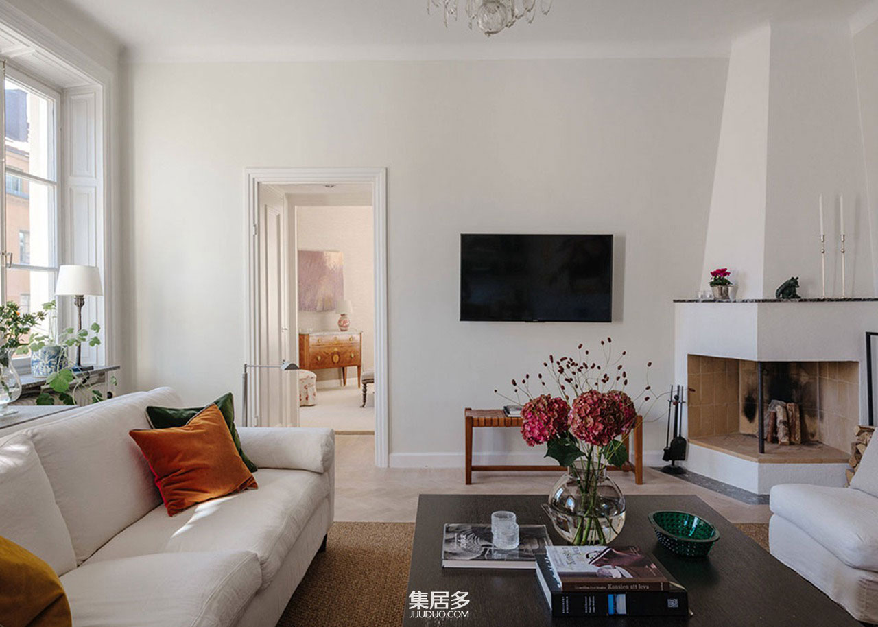 创意四溢的白色斯堪的纳维亚公寓丨瑞典斯德哥尔摩-17