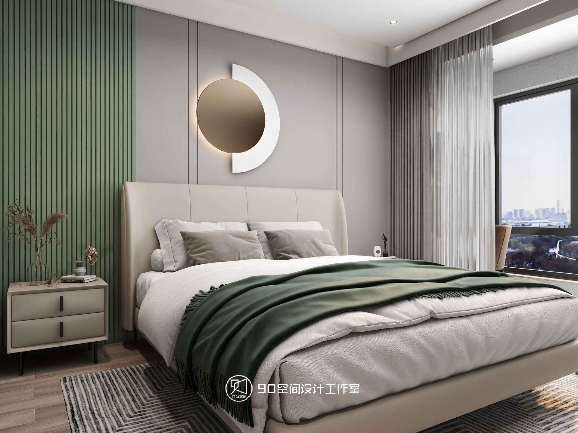 《薄荷绿》87 平方现代简约空间设计-35