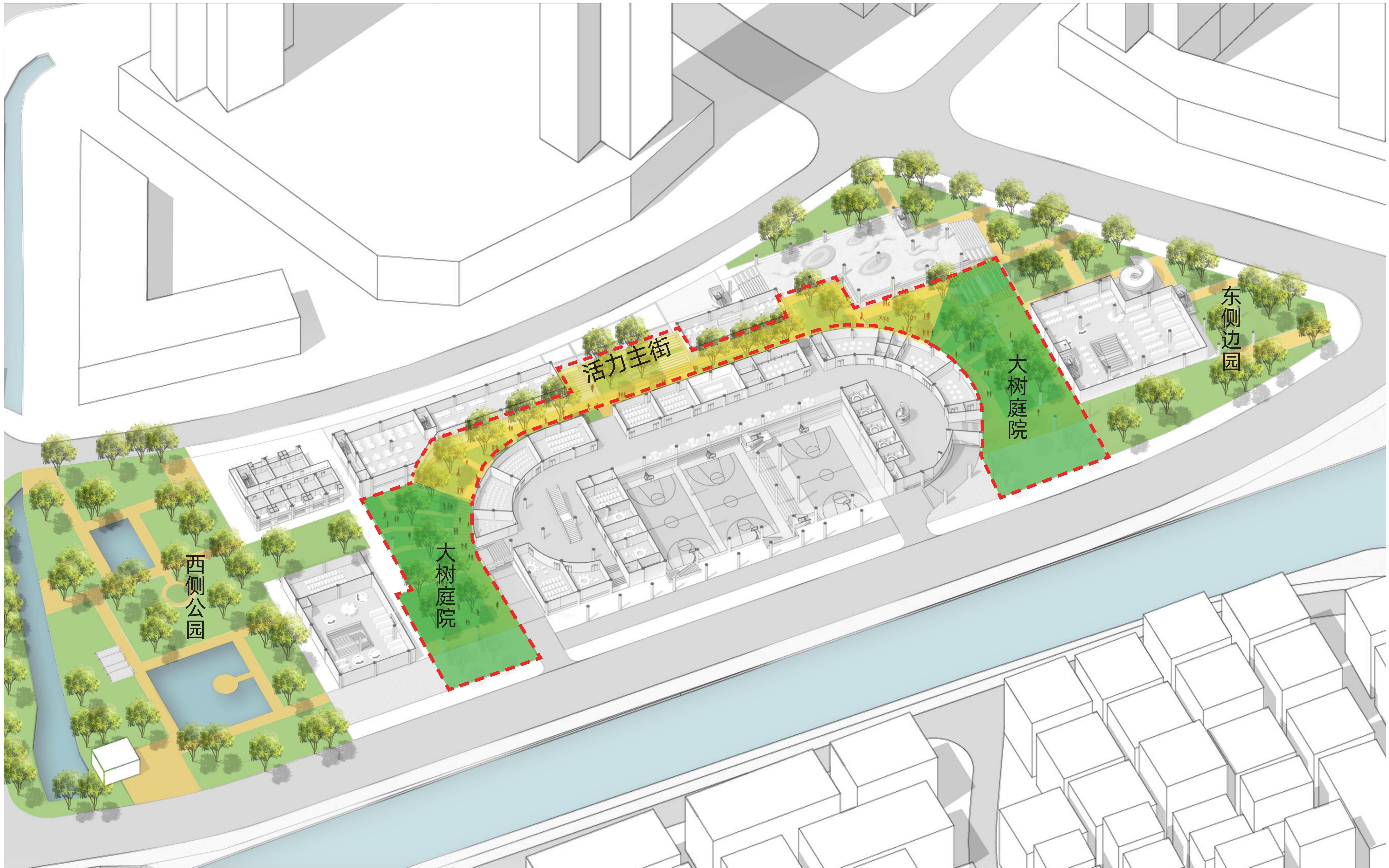 中标方案 | 引绿入园：松岗街道九年一贯制学校新建工程 / 局内设计+和域城建筑设计-6