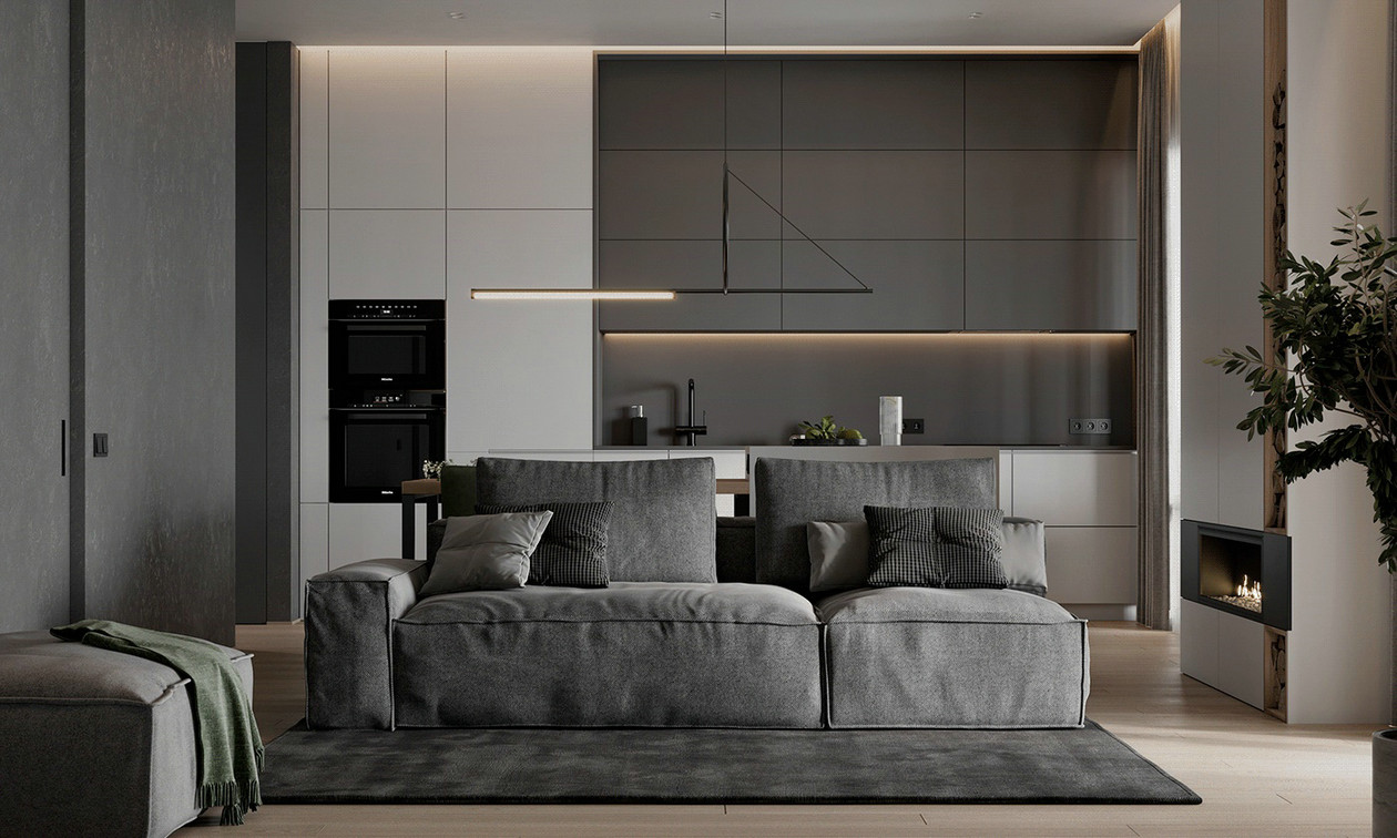 高级灰色系小空间公寓设计-1