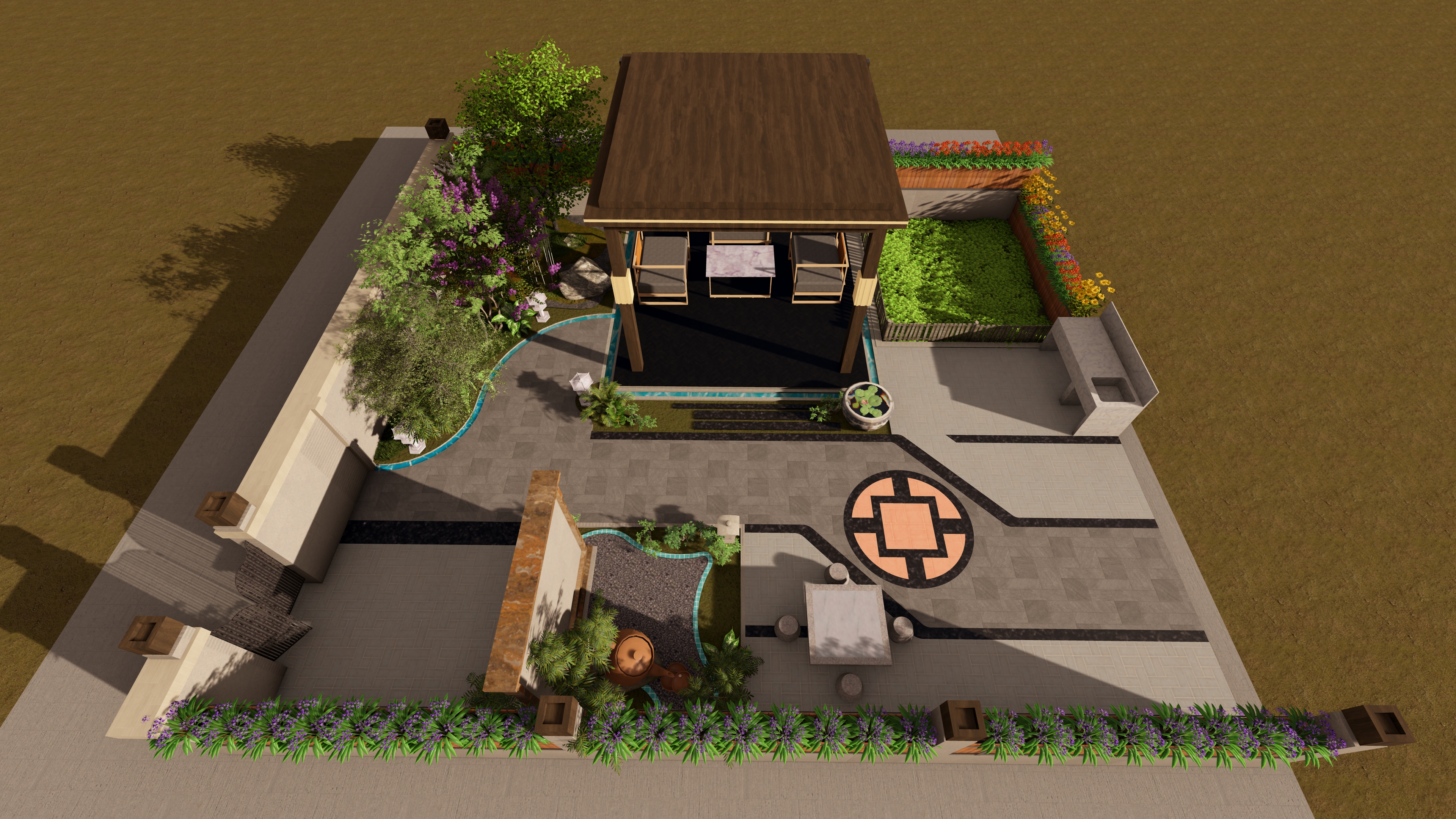 别墅庭院景观设计-7