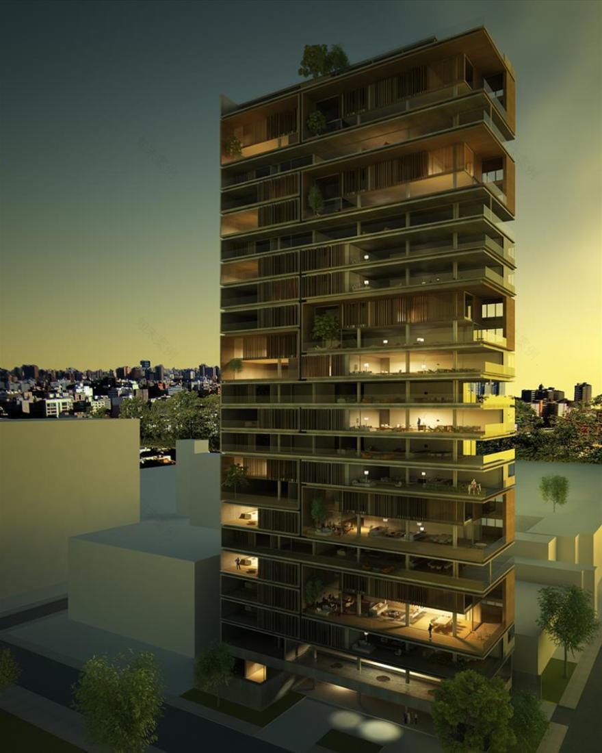 秘鲁利马住宅楼 | 木质与混凝土的完美融合-3