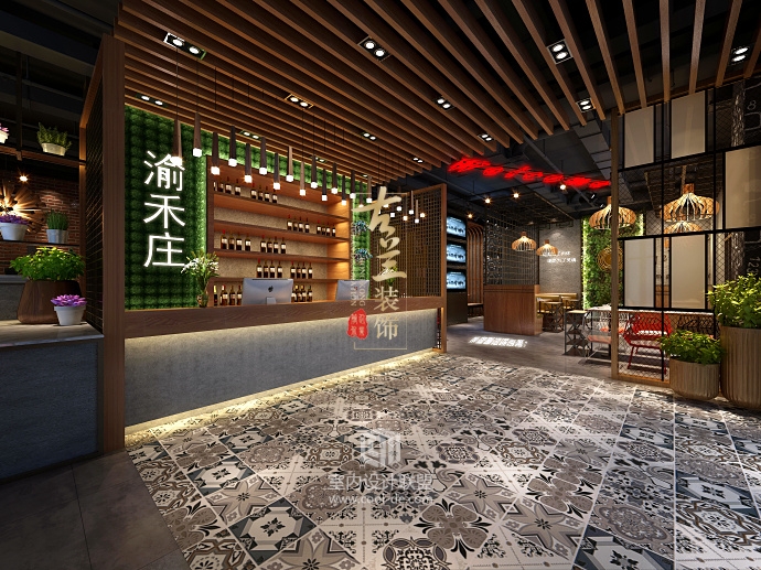 渝禾庄火锅店——广元火锅店装修设计-4