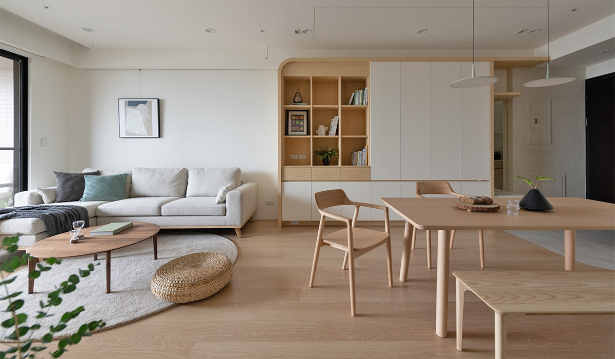 四口之家的日式无印原木风格小宅-2